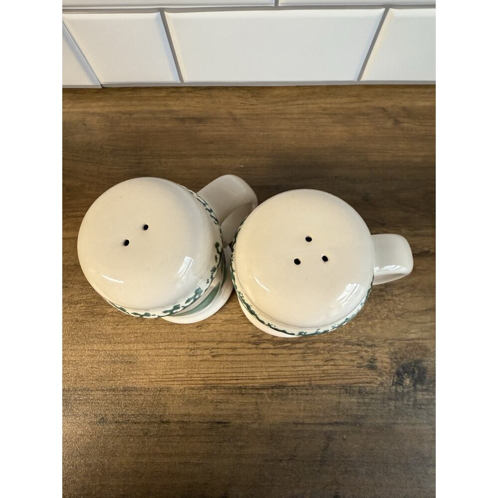 VTG Salt Pepper Shakers Napkin Holder Country Green Heart Sponge‎ Painted - Picture 4 of 13